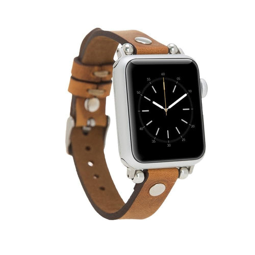 Load image into Gallery viewer, Ferro Apple Watch Leather Band with Silver Trok-7
