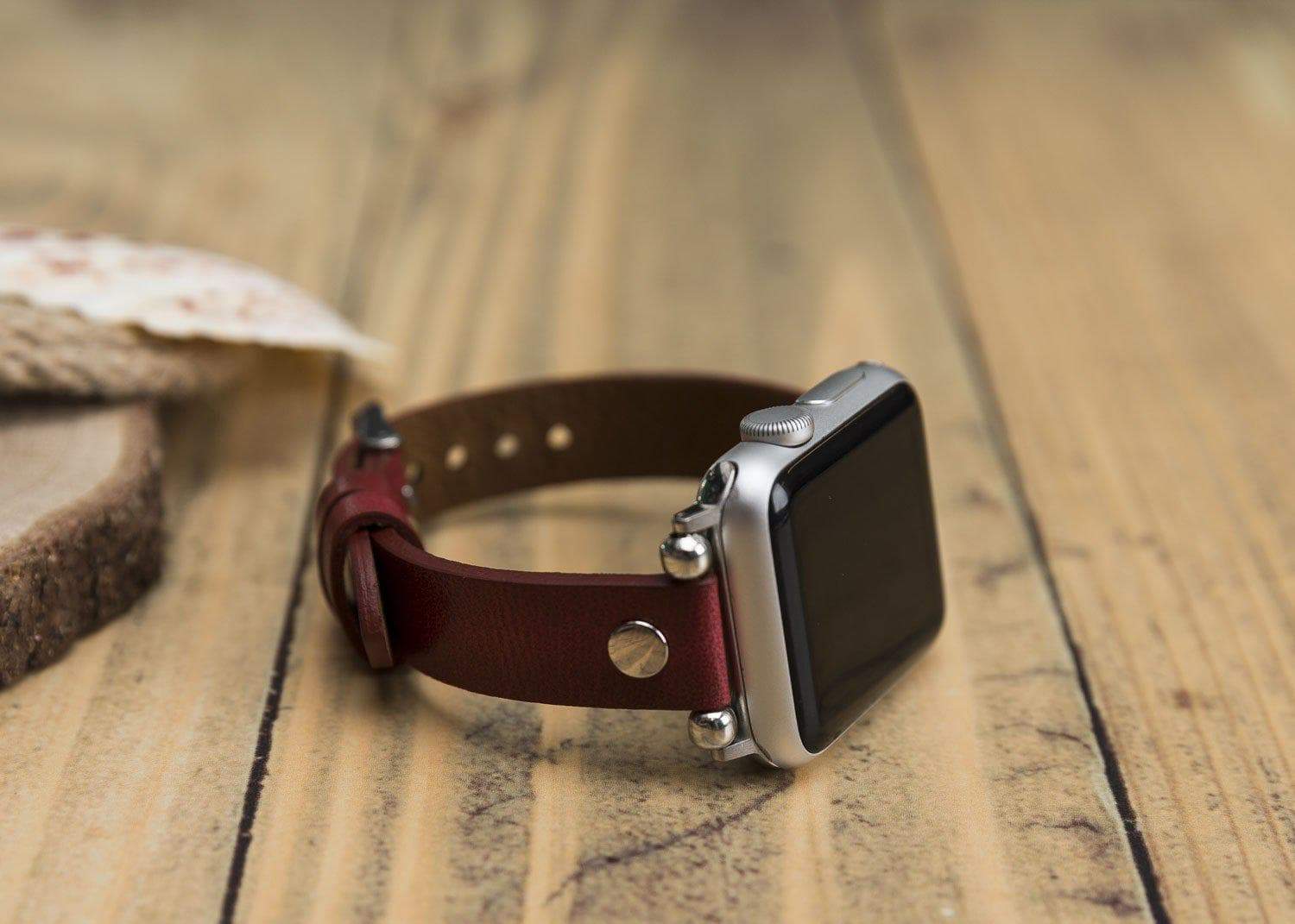 Ferro Apple Watch Leather Band with Silver Trok-11