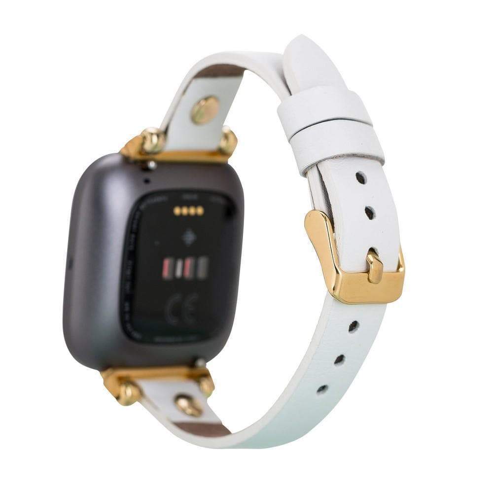Ferro Leather Fitbit Watch Band with Gold Trok-2