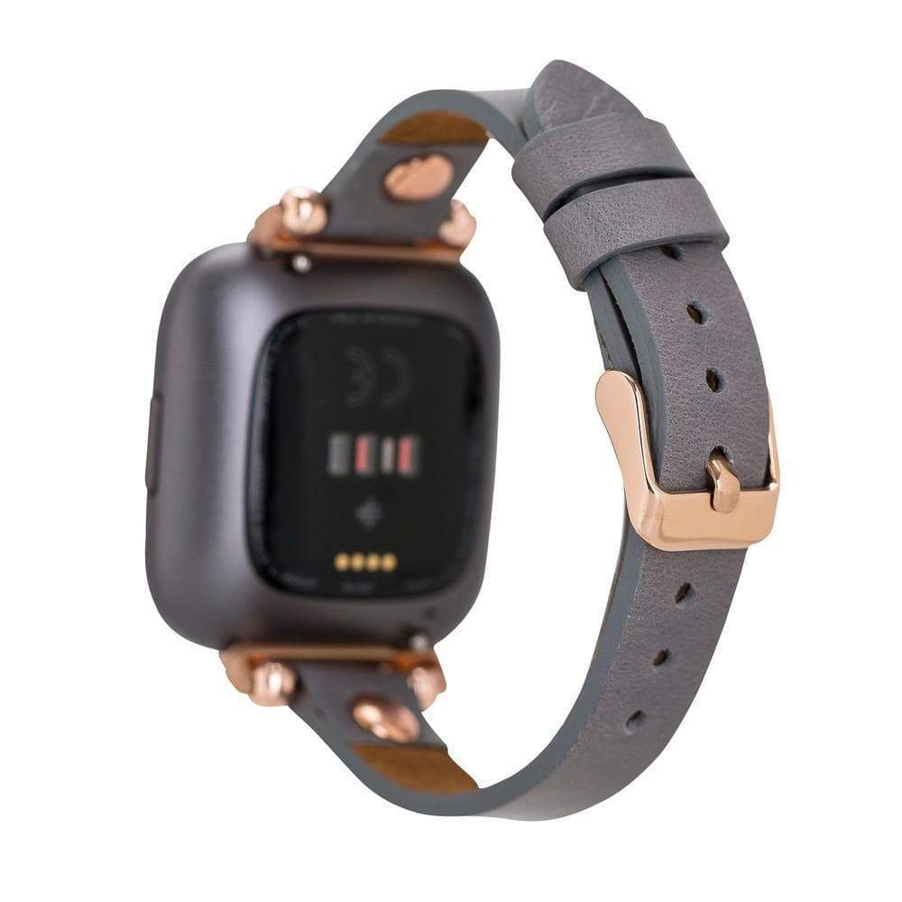 Ferro Leather Fitbit Watch Band with Gold Trok-8