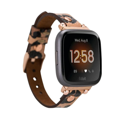 Load image into Gallery viewer, Ferro Leather Fitbit Watch Band with Rose Gold Trok-10
