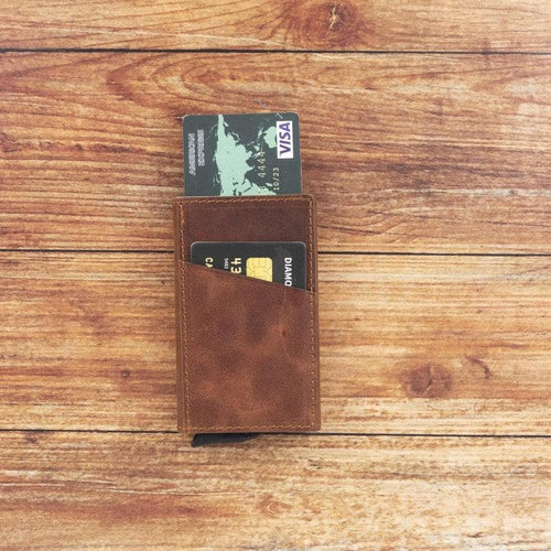 Load image into Gallery viewer, Torres Leather Mechanical Card Holder-20
