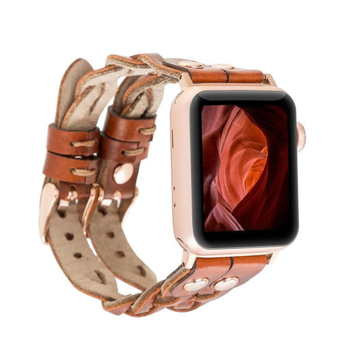 Load image into Gallery viewer, York Ferro Style Leather Apple Watch Double Band-8
