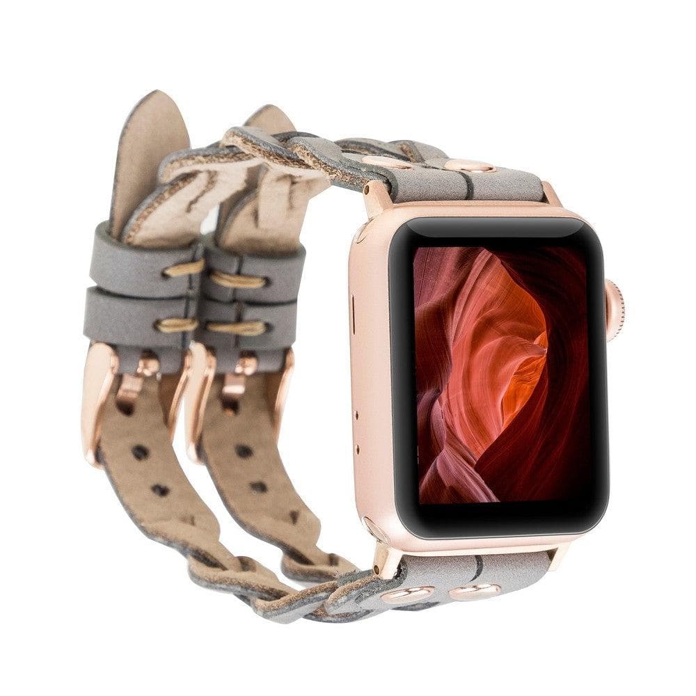 York Ferro Style Leather Apple Watch Double Band-9