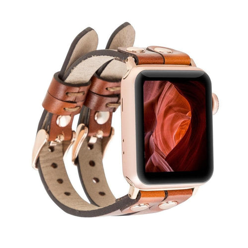 Load image into Gallery viewer, Ely Leather Apple Watch Double Band-8
