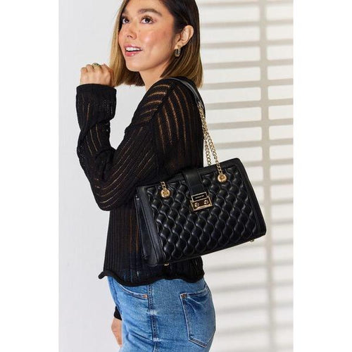 Load image into Gallery viewer, David Jones Quilted PU Leather Handbag
