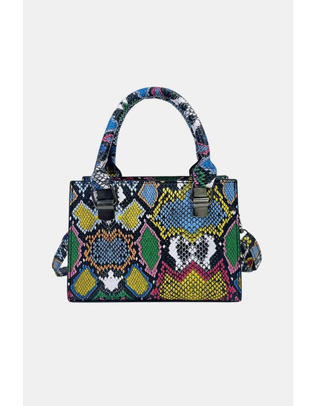 Snakeskin Print PU Leather Handbag