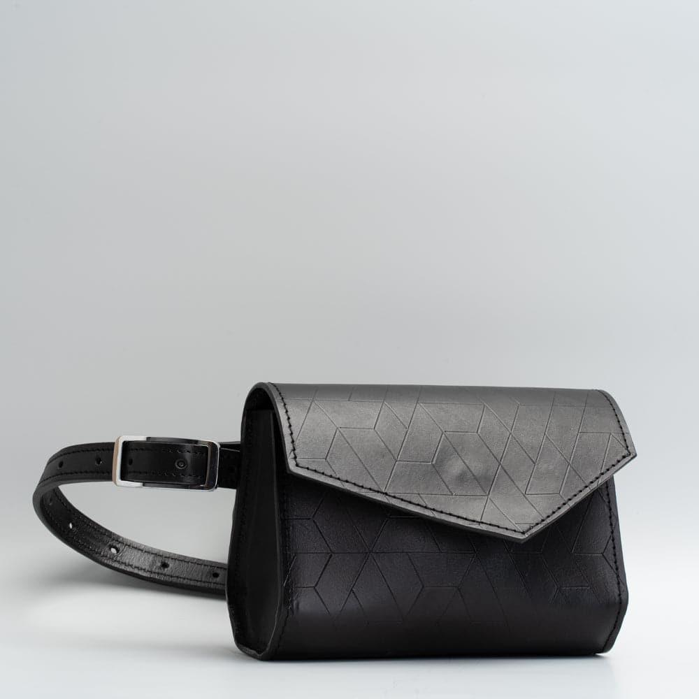 Amsterdam Black Leather Fanny Pack