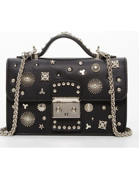 SUSU The Hollywood Studded Leather Crossbody Black