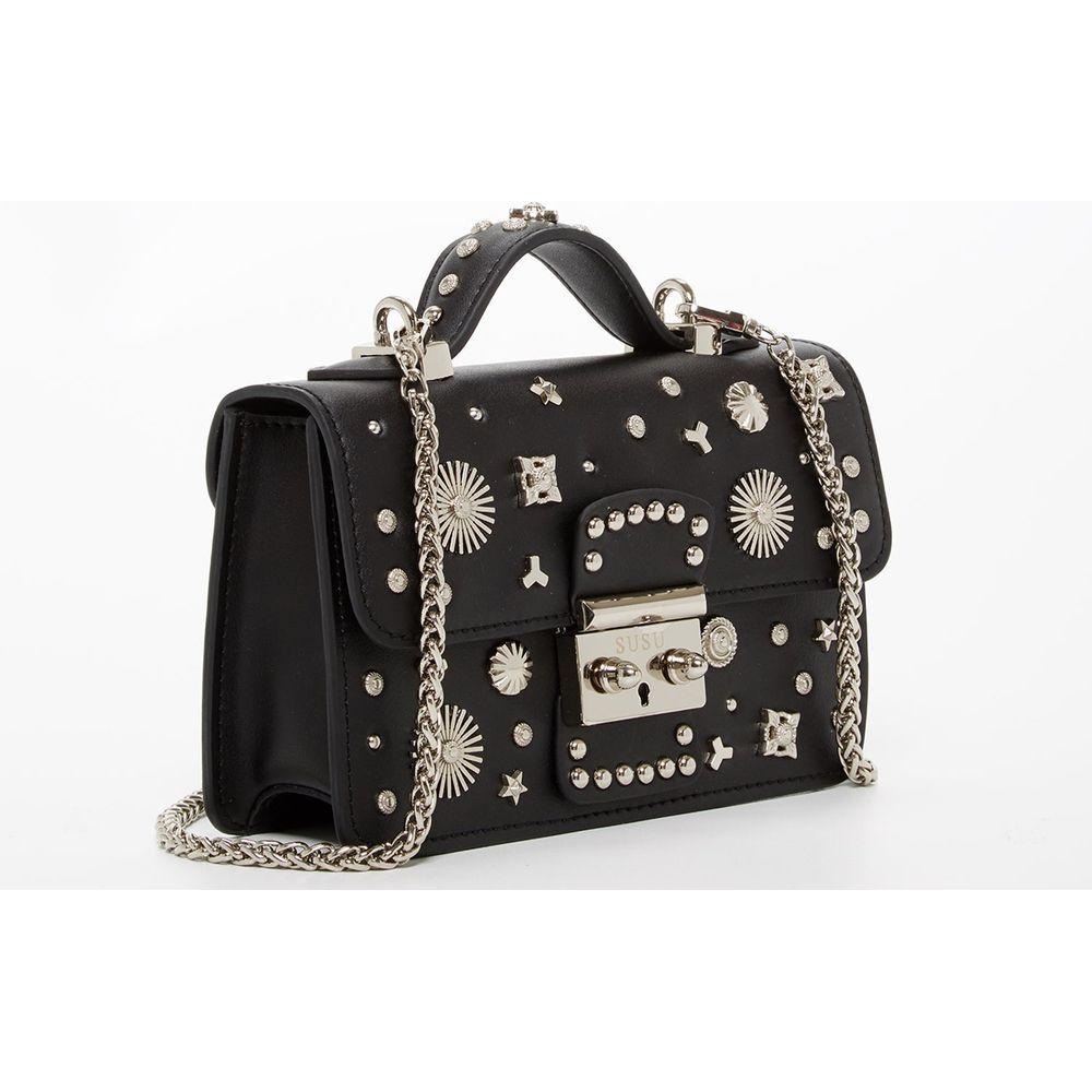 SUSU The Hollywood Studded Leather Crossbody Black