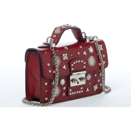 Load image into Gallery viewer, SUSU The Hollywood Studded Leather Crossbody Bag in Burgundy
