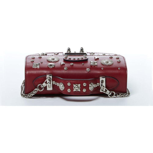 Load image into Gallery viewer, SUSU The Hollywood Studded Leather Crossbody Bag in Burgundy
