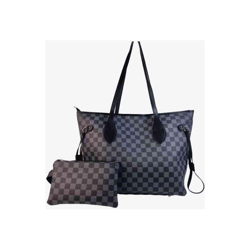 Load image into Gallery viewer, Designer Elegance: Checkered PVC Two-Piece Bag Set
