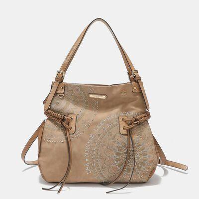 Nicole Lee USA Side Braided Tassel Inlaid Rhinestone Embroidery Hobo