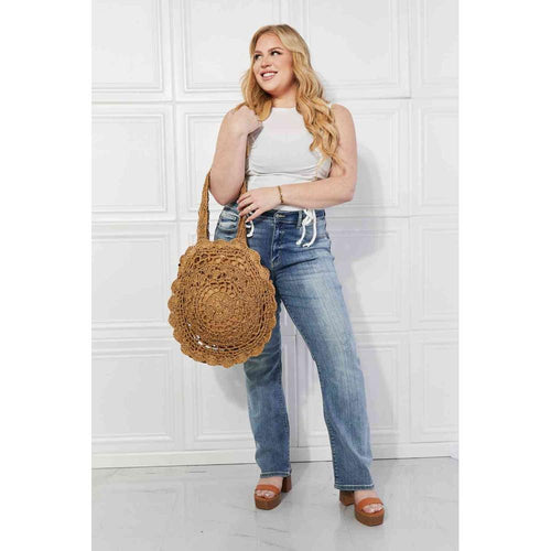 Load image into Gallery viewer, Justin Taylor Brunch Time Straw Rattan Handbag
