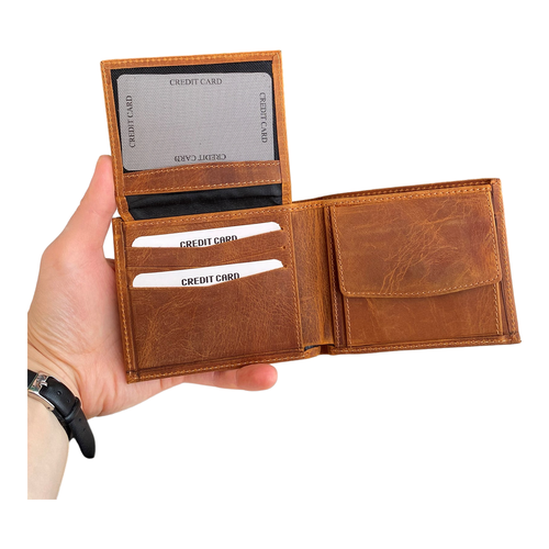 Load image into Gallery viewer, Zendar - Genuine Leather Classic Trifold Men&#39;s Wallet
