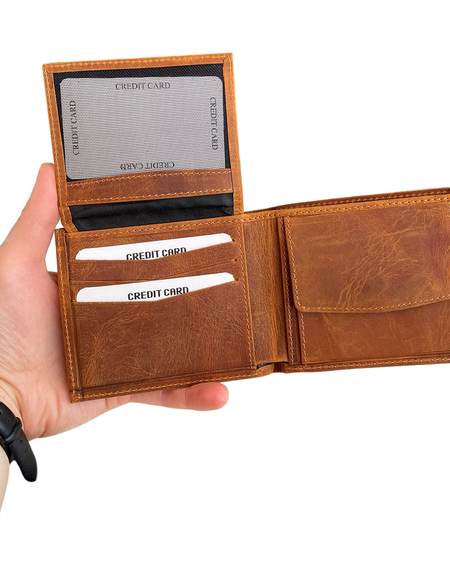 Zendar - Genuine Leather Classic Trifold Men's Wallet