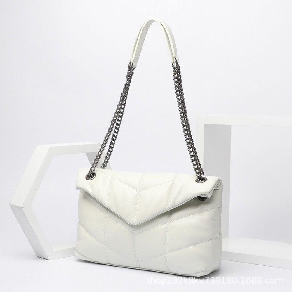 Puffer Shoulder Bag Chain Strap Puffy Crossbody Purse for Women Quilt - A Luxurious Accessory