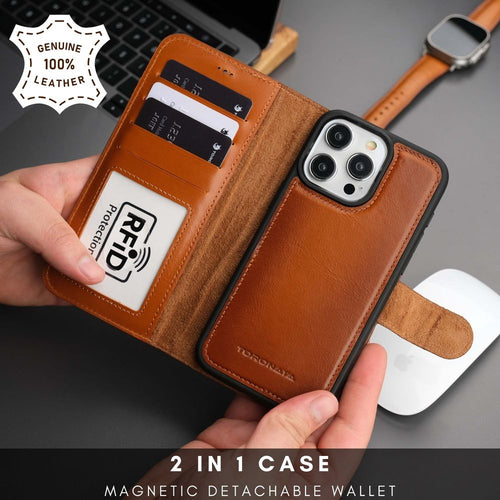 Load image into Gallery viewer, Casper iPhone 16 Pro Leather Wallet Case | MagSafe-0
