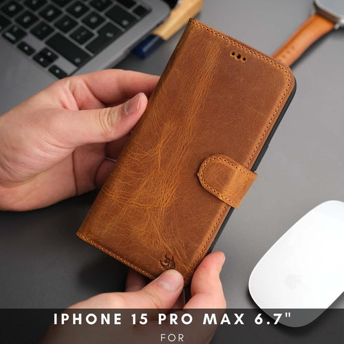 Load image into Gallery viewer, Casper Leather iPhone 15 Pro Max Wallet Case | MagSafe-29
