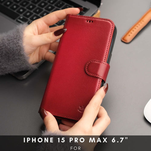 Load image into Gallery viewer, Casper Leather iPhone 15 Pro Max Wallet Case | MagSafe-47
