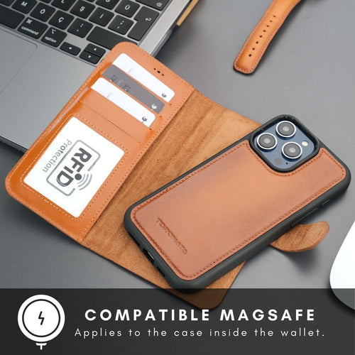 Load image into Gallery viewer, Casper Leather iPhone 15 Pro Max Wallet Case | MagSafe-13
