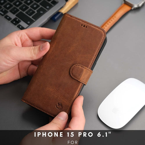 Load image into Gallery viewer, Casper Leather iPhone 15 Pro Wallet Case | MagSafe-38
