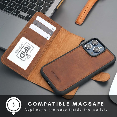 Load image into Gallery viewer, Casper Leather iPhone 15 Pro Wallet Case | MagSafe-40
