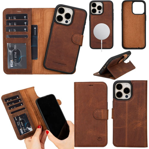 Load image into Gallery viewer, Casper Leather iPhone 15 Pro Wallet Case | MagSafe-36
