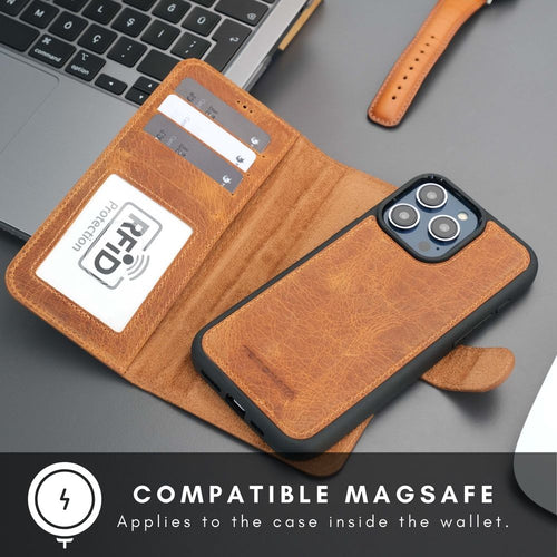 Load image into Gallery viewer, Casper Leather iPhone 15 Pro Wallet Case | MagSafe-58
