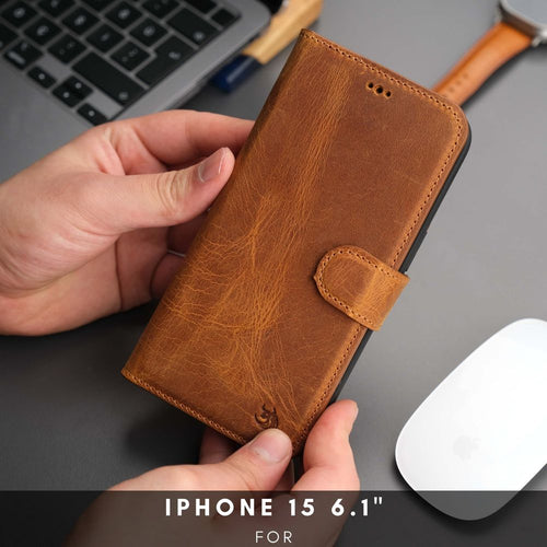 Load image into Gallery viewer, Casper Leather iPhone 15 Wallet Case | MagSafe-38
