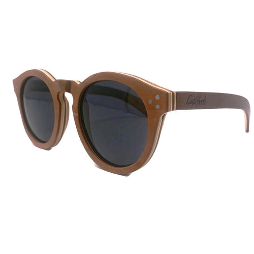 Load image into Gallery viewer, Cinnamon Swirl Skateboard Sunglasses, Polarized with Wooden Case
