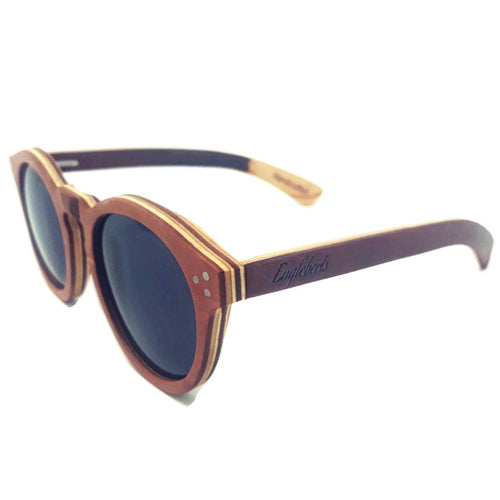 Load image into Gallery viewer, Cinnamon Swirl Skateboard Sunglasses, Polarized with Wooden Case
