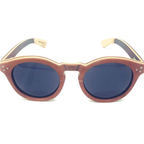 Load image into Gallery viewer, Cinnamon Swirl Skateboard Sunglasses, Polarized with Wooden Case
