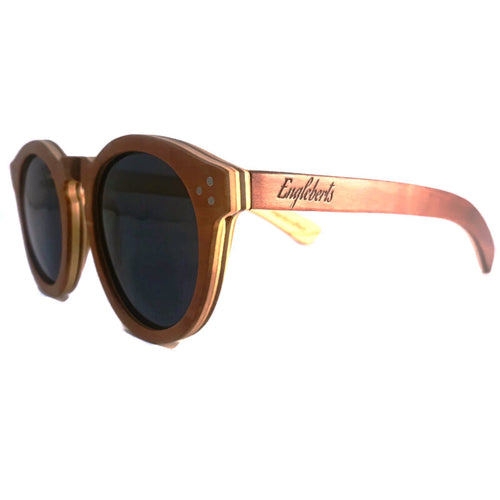 Load image into Gallery viewer, Cinnamon Swirl Skateboard Sunglasses, Polarized with Wooden Case
