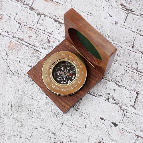 Load image into Gallery viewer, Own Handwriting Compass Personalised with Timber Box
