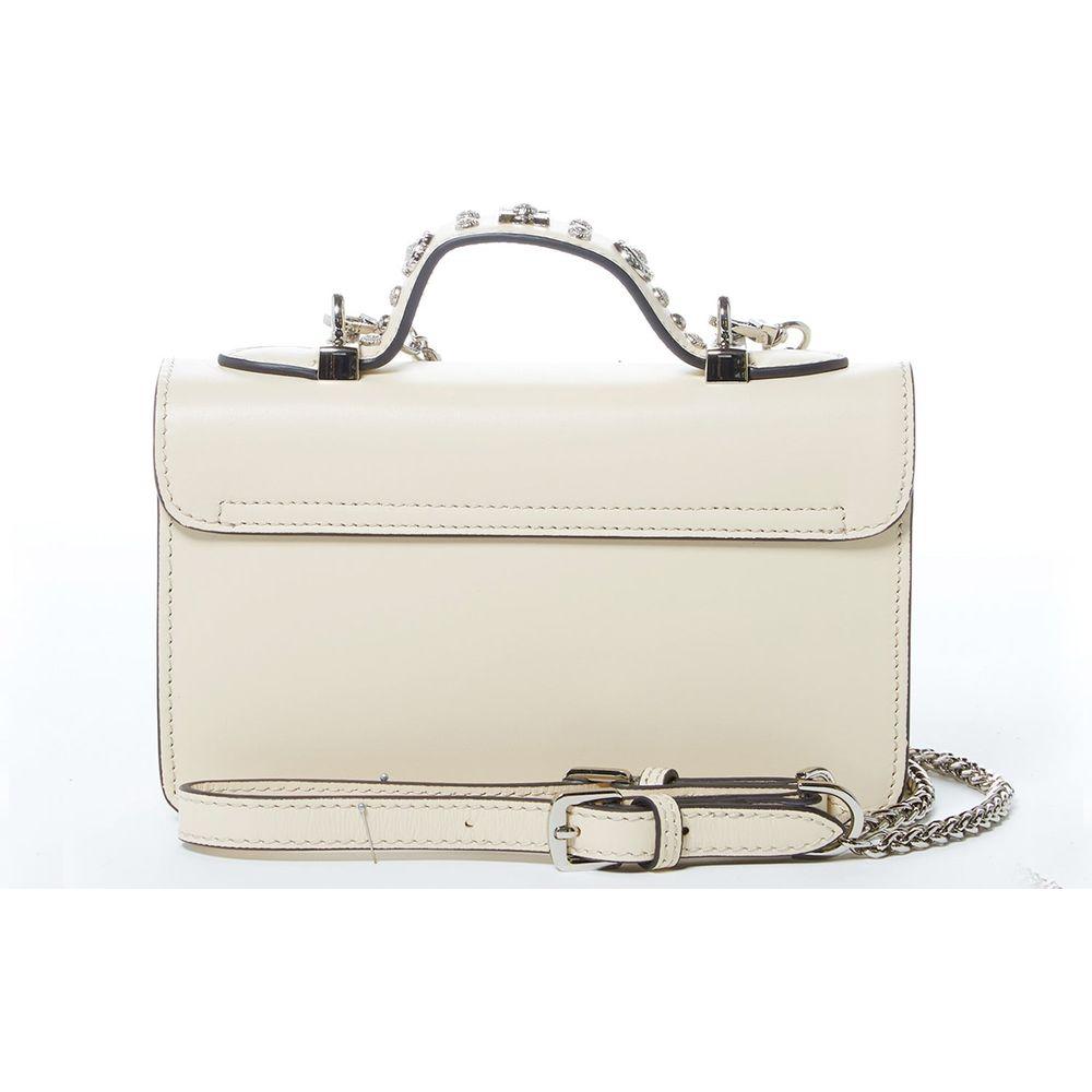 SUSU The Hollywood Leather Crossbody with Studs in Vanilla Custard