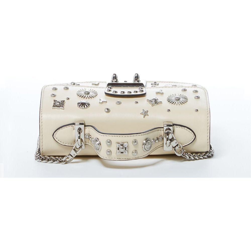 SUSU The Hollywood Leather Crossbody with Studs in Vanilla Custard