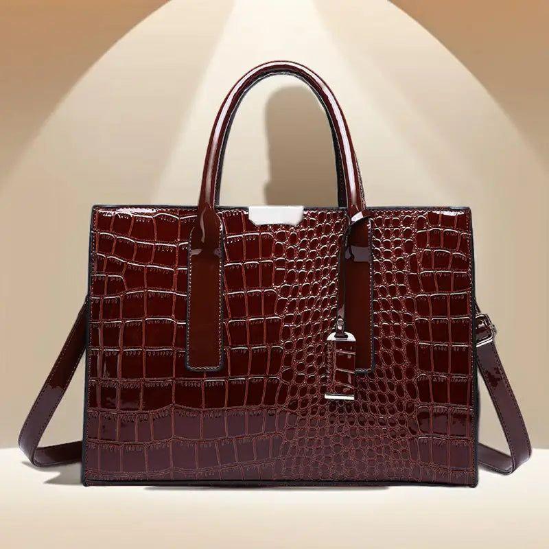 Crocodile Print Women Handbag - Exquisite Elegance