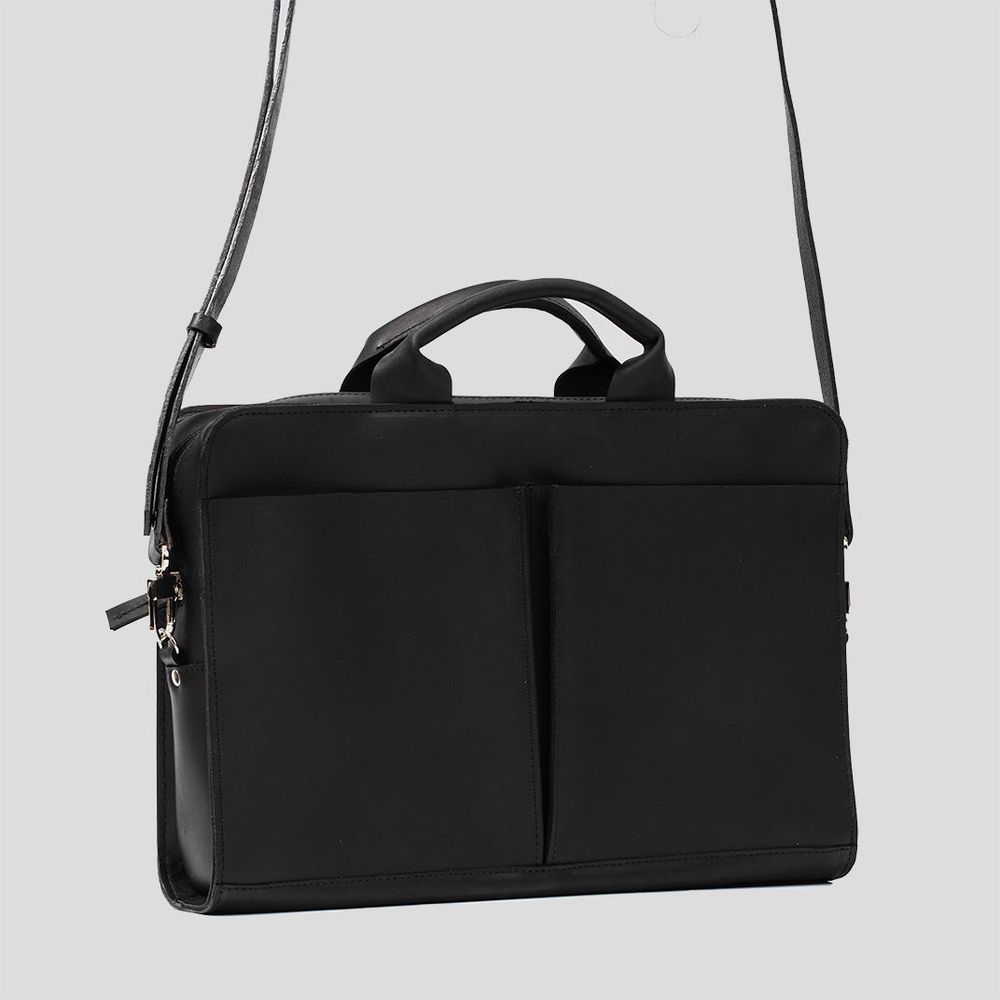Leather Laptop Bag (Black)