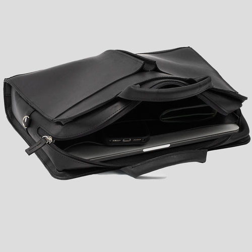 Load image into Gallery viewer, Leather Laptop Bag (Black)
