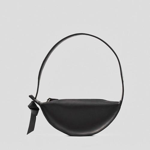 Brand Name Shoulder Bag - Crescent (Black)