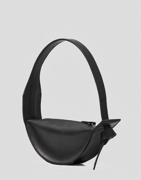 Brand Name Shoulder Bag - Crescent (Black)