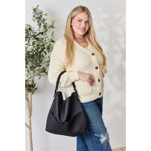 Load image into Gallery viewer, SHOMICO Vegan Leather Handbag with Pouch - A Luxurious Essential
