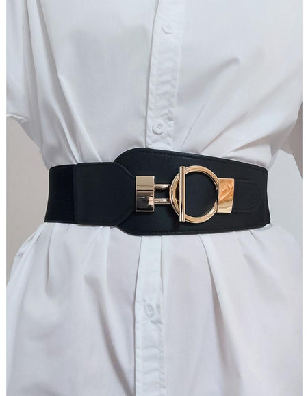 Classica Elastic Wide Belt with Alloy Buckle