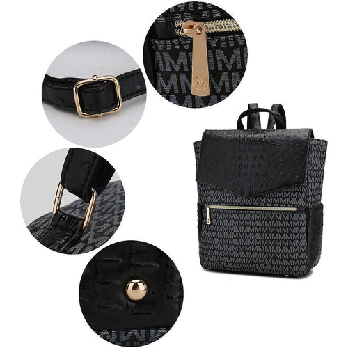 Load image into Gallery viewer, Leidy M Signature/Croco Backpack
