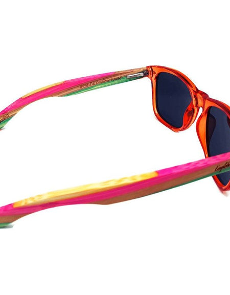 Juicy Fruit Multi-Colored Bamboo Polarized Sunglasses, Handcrafted