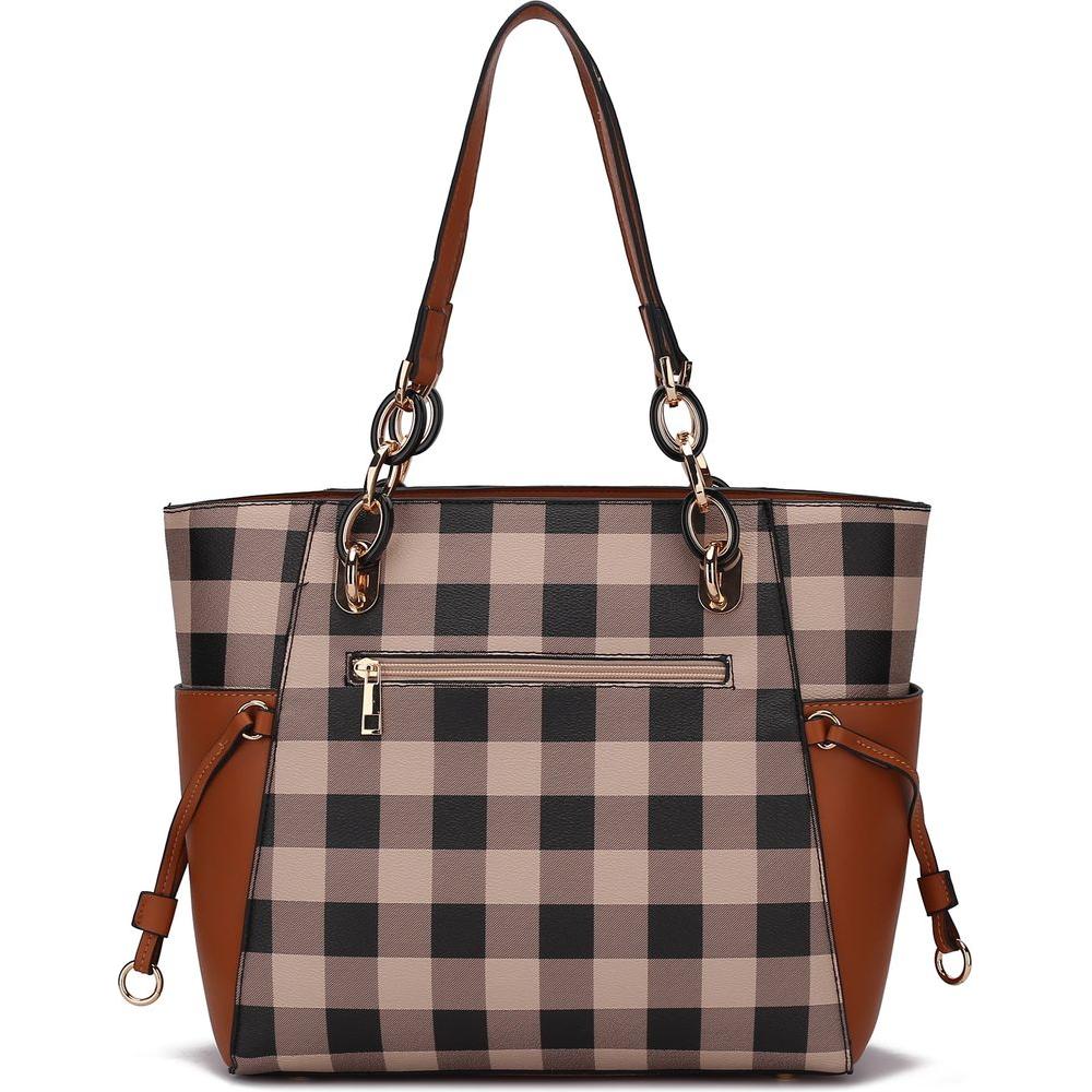 Yale Checkered Tote Bag with Wallet - A Touch of Elegance