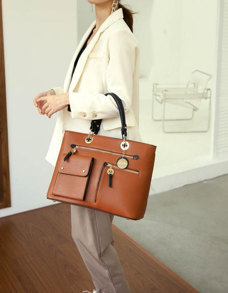 MKF Collection Julia Color-Block Women Satchel Bag