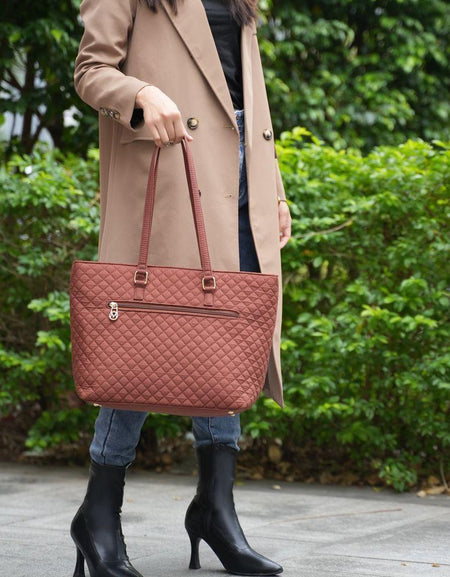 MKF Collection Hallie Solid Quilted Cotton Women Tote Bag